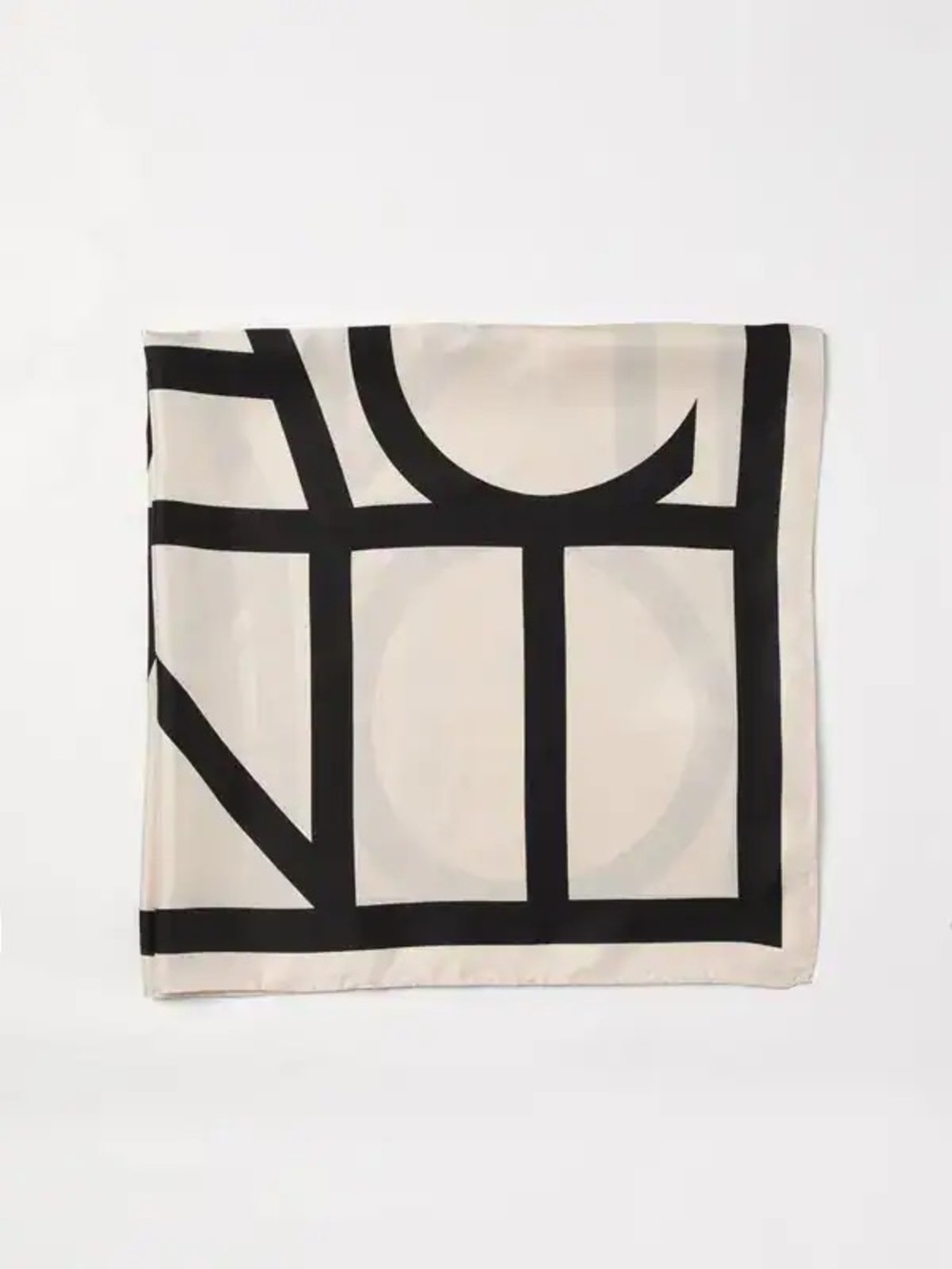 Black & White Geometric Silk Scarf Abrams New - Picture 3 of 4
